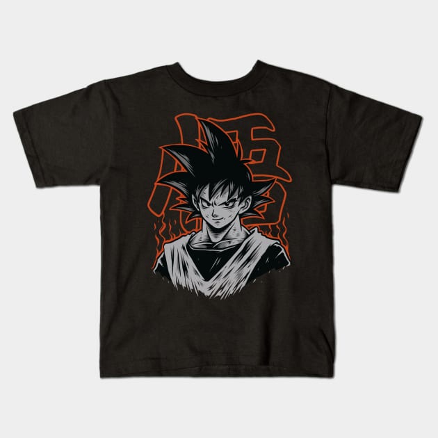 Black goku Kids T-Shirt by iwanmust98